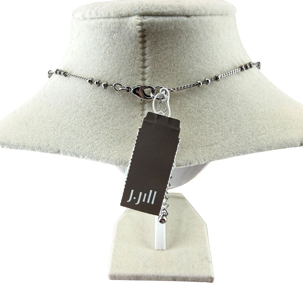 J Jill Green Agate Pendant Necklace Oval Beaded Autumn Stones Adjustable Earthy - Picture 8 of 12